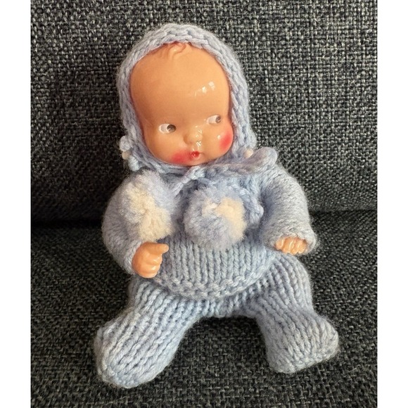 Irwin Other - Vintage Irwin hard plastic kewpie type doll side glance eye + handmade outfit